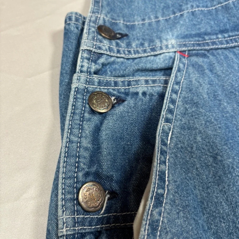 VTG Chevignon Conquest WP Overalls Mens Large Blue Denim Western Workwear 90's